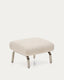 Amsen beige footrest with brushed stainless steel legs 68 x 55 cm