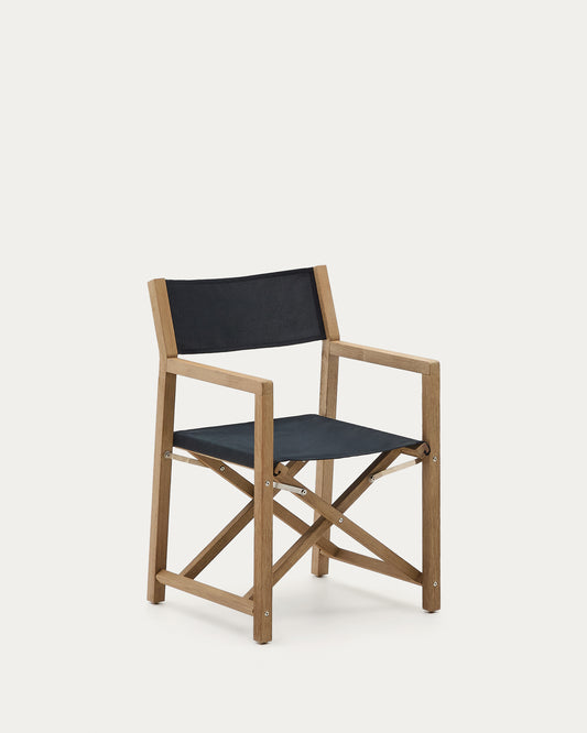 Vilara black outdoor folding chair made of FSC 100% solid acacia wood