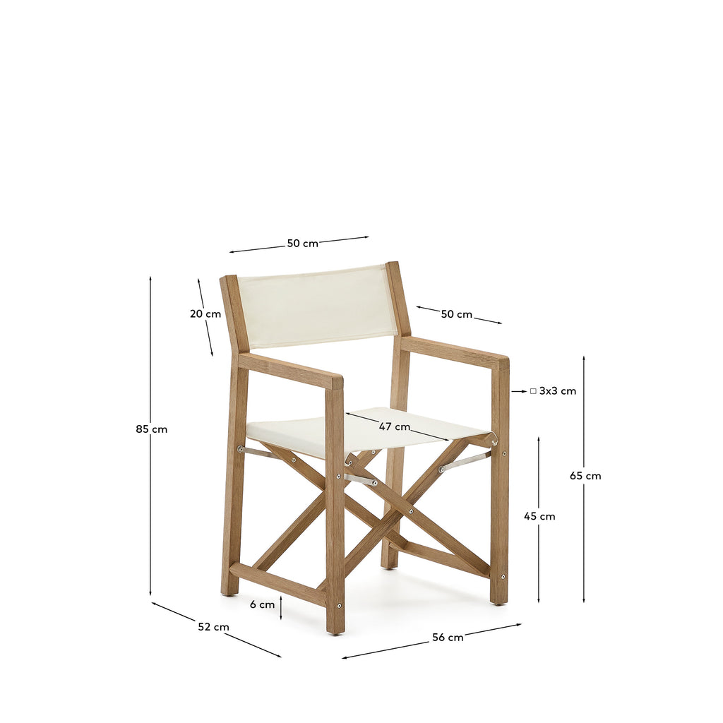 Vilara white outdoor folding chair made of FSC 100% solid acacia wood