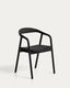 Derile chair in solid oak wood with black finish and black paper rope cord FSC Mix Credit