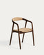 Derile chair in solid oak wood with walnut finish and beige paper rope cord FSC Mix Credit