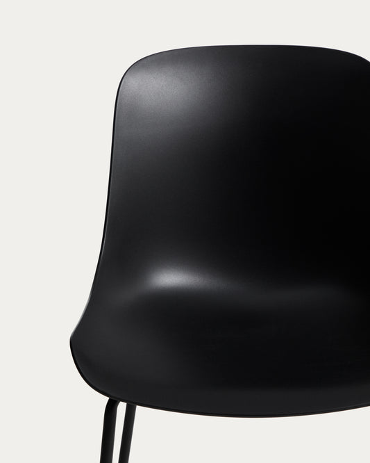 Altea black chair with black-finished steel legs