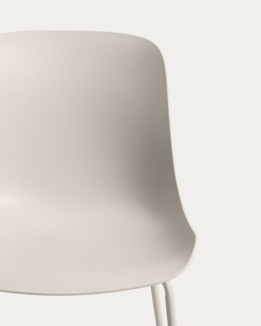 Altea beige chair with beige-finished steel legs