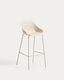 Sanile stool with beige-finish steel legs 74 cm