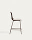 Debari stool with chenille cushion and brown-finish steel legs 65 cm