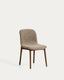 Elnor chair in brown chenille with solid oak wood legs in a walnut finish