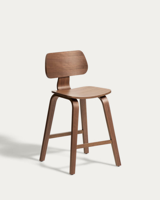 Gena stool in walnut veneer 65cm