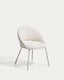 Bonali chair in beige chenille with beige metal legs FSC Mix Credit