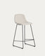 Zahara stool in beige chenille with steel legs with black finish 76cm FSC 100%
