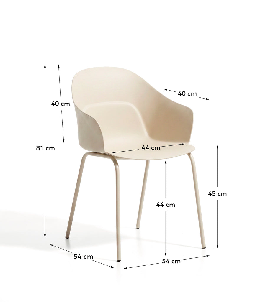 Sanile chair with beige-finish steel legs
