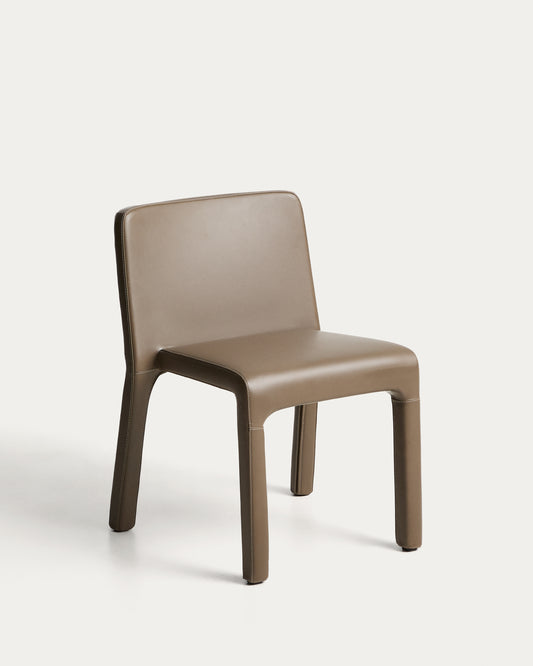 Loria stackable chair in brown polyurethane FSC 100%