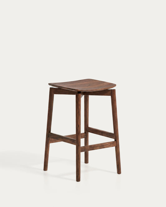 Evera stool in oak veneer with walnut finish 65cm