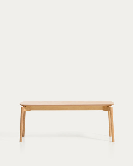 Evera bench in oak veneer with natural finish 122cm