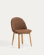 Meila chair in terracotta chenille with legs in solid ash wood with natural finish