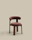 Granite chair in brown chenille and with solid ash wood in a walnut finish FSC 100%