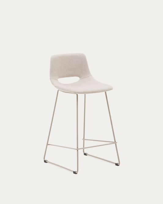 Zahara beige stool with steel in a beige finish, height 65 cm