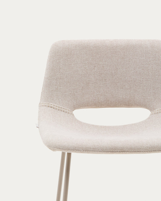 Zahara beige stool with steel in a beige finish, height 76 cm FSC 100%