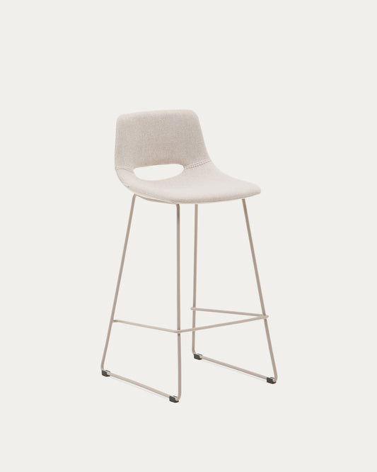 Zahara beige stool with steel in a beige finish, height 76 cm