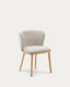Ciselia chair beige chenille and solid ash wood natural tone finish FSC Mix Credit