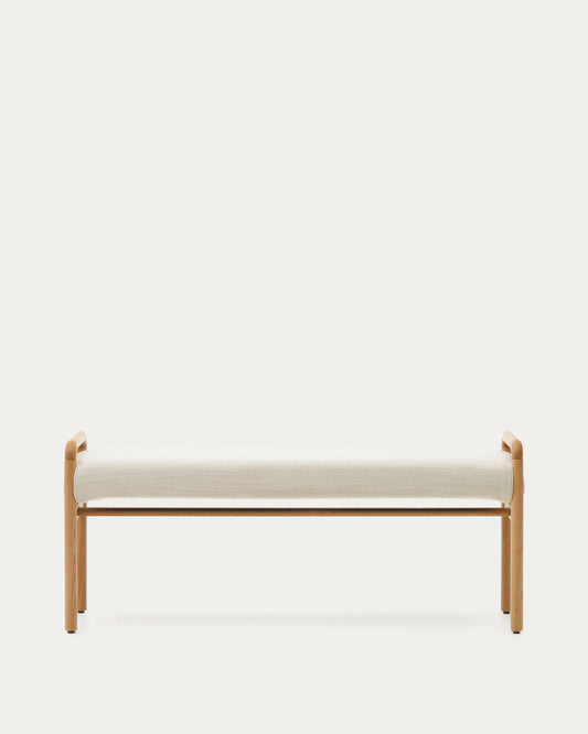 Macaret bench with removable cover solid oak wood with natural finish 120 cm FSC Mix Credit