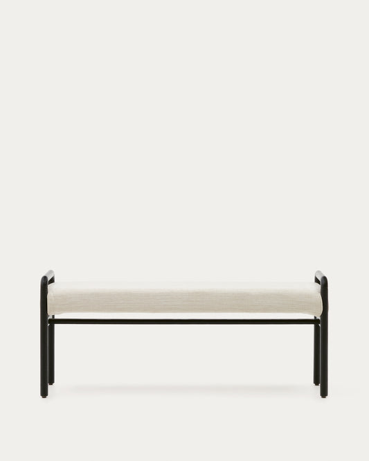 Macaret bench with removable cover solid oak wood with black finish 120 cm FSC Mix Credit