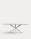 Argo table in melamine with white finish and steel legs with white finish 200 x 100 cm