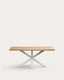 Argo table in melamine with natural finish and steel legs with white finish 180 x 100 cm