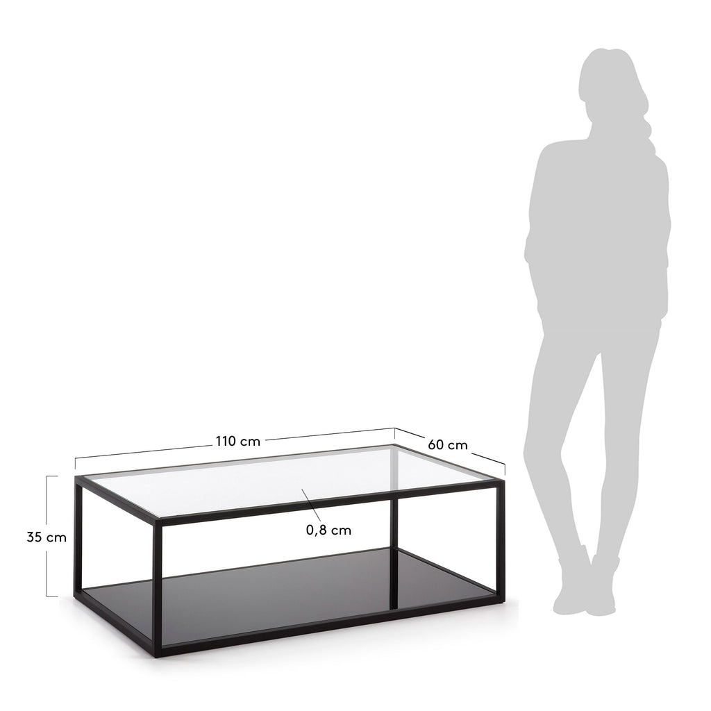 Blackhill black rectangular coffee table 110 x 60 cm
