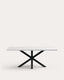 Argo table in melamine with white finish and steel legs with black finish 200 x 100 cm