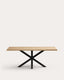 Argo table in melamine with natural finish and steel legs with black finish 200 x 100 cm