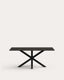 Argo table with black glass and black steel legs 180 x 100 cm