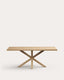 Argo table in melamine with natural finish and wood-effect steel legs 200 x 100 cm