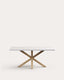 Argo table in melamine with white finish and wood-effect steel legs 180 x 100 cm