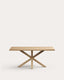 Argo table in melamine with natural finish and wood-effect steel legs 180 x 100 cm