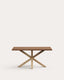 Argo table in aged oak veneer and wood-effect steel legs 160 x 90 cm