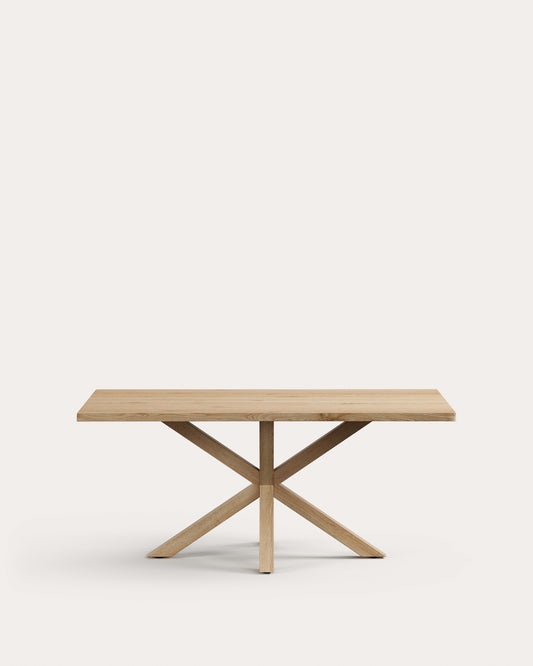 Argo table in whitewashed oak veneer and wood-effect steel legs 180 x 100 cm