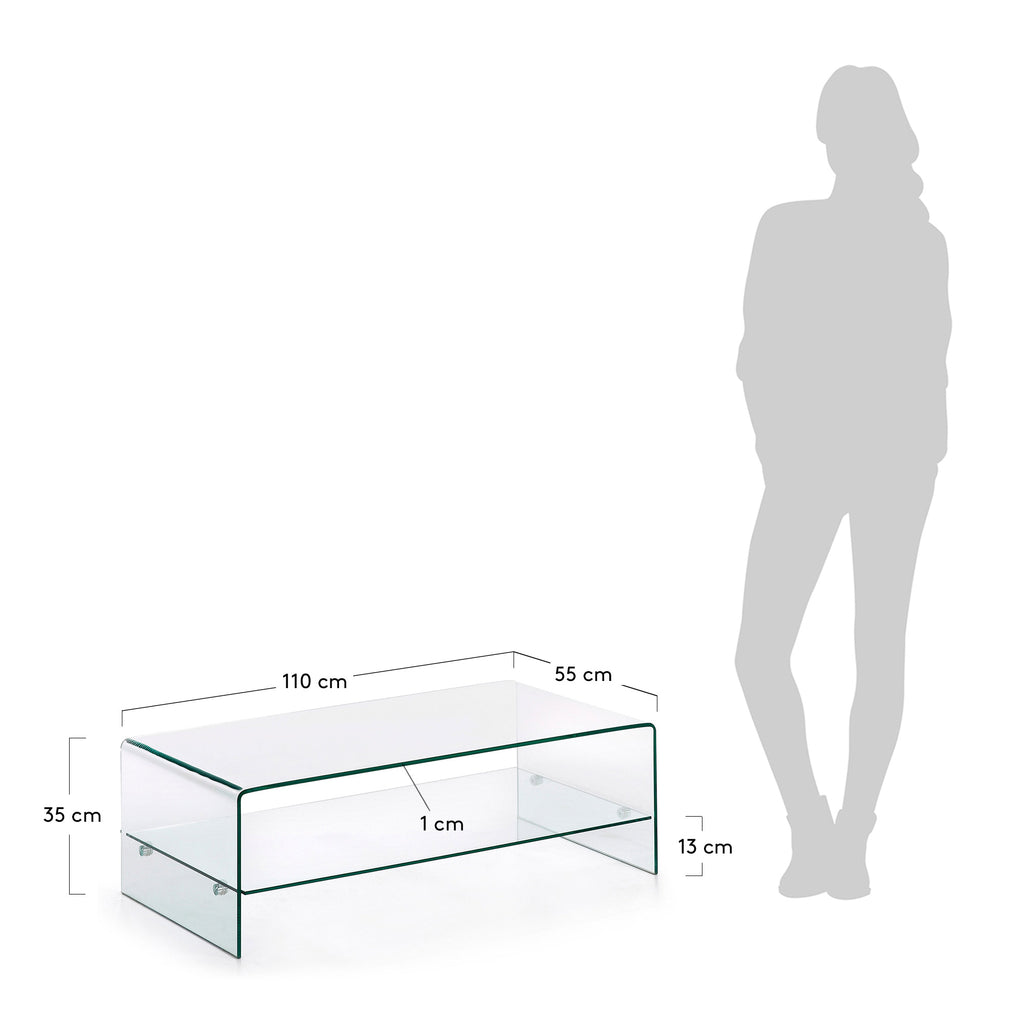 Burano glass coffee table 110 x 55 cm
