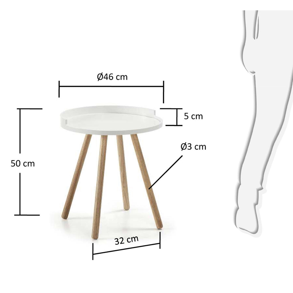White Kurb side table Ø 46 cm