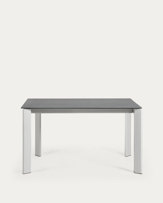 Axis porcelain extendable table in Volcano Rock finish with grey legs 140 (200) cm