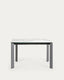 Axis extendable porcelain table with Kalos Blanco finish and dark grey legs, 120 (180) cm