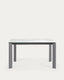 Axis extendable porcelain table with Kalos Blanco finish and dark grey steel legs, 140 (200) cm
