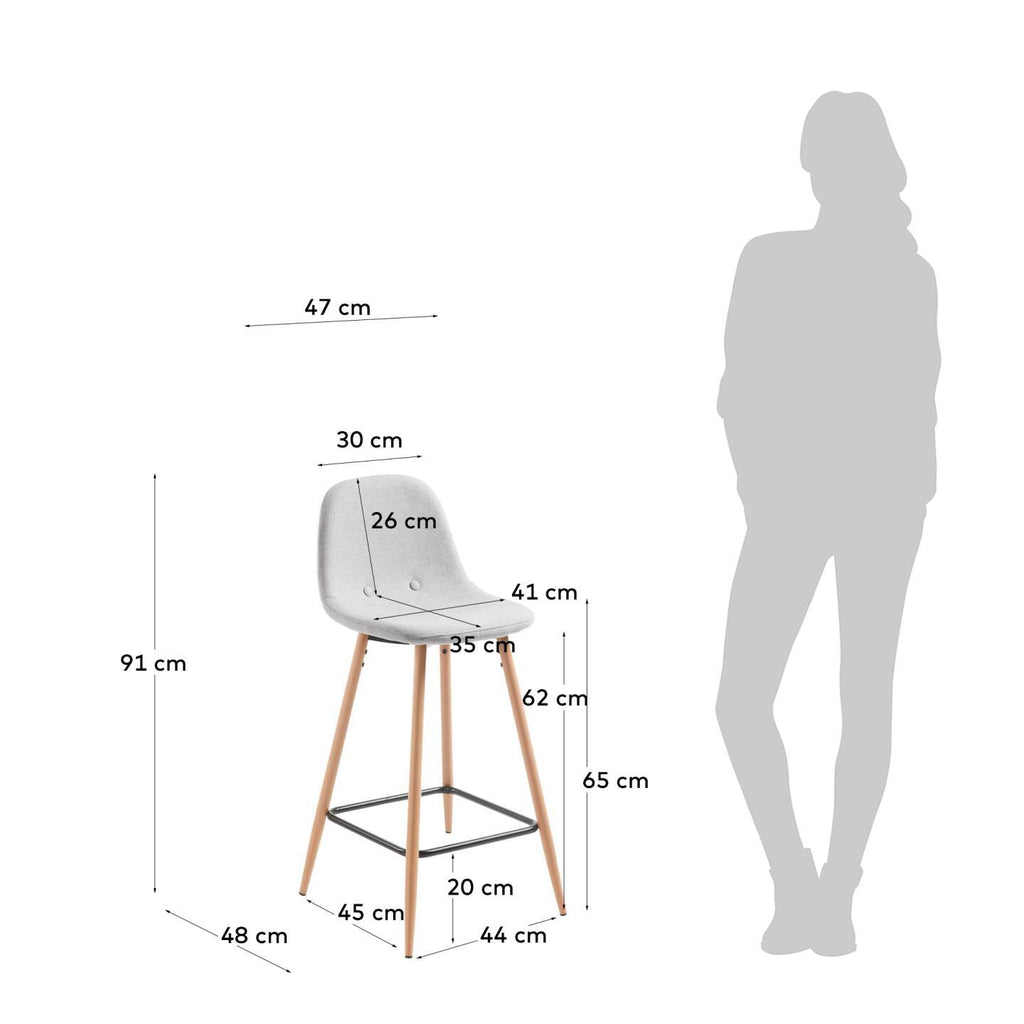 Light grey Nolite stool height 65 cm