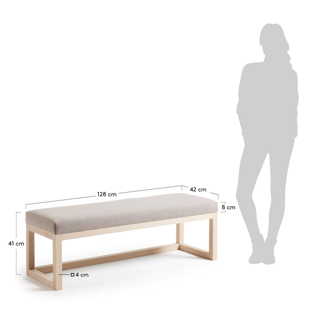 Beige Loya bench 128 cm