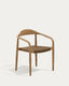 Nina stackable chair in FSC 100% solid acacia wood and beige rope seat