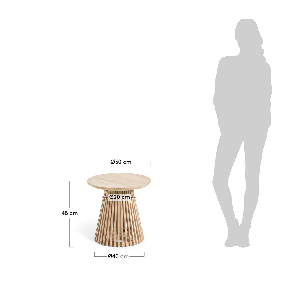 Jeanette round solid teak wood side table, Ø 50 cm