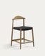 Nina Stool made of solid acacia wood with natural finish and black rope, height 62 cm