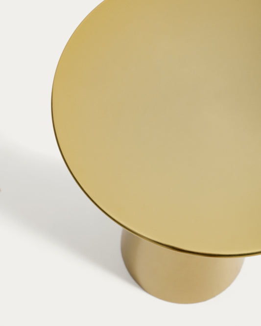 Rhet metal side table with gold finish, Ø 39 cm