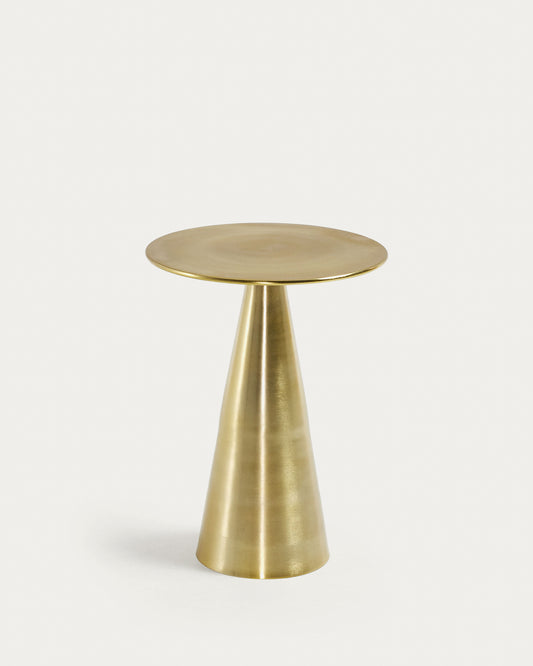 Rhet metal side table with gold finish, Ø 39 cm