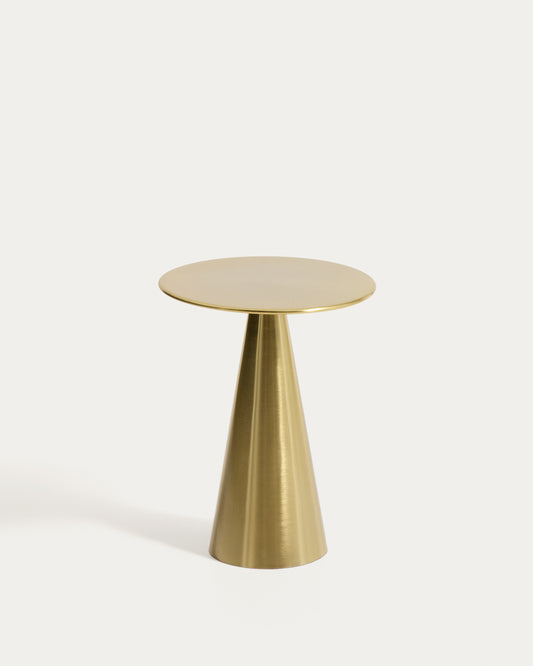 Rhet metal side table with gold finish, Ø 39 cm