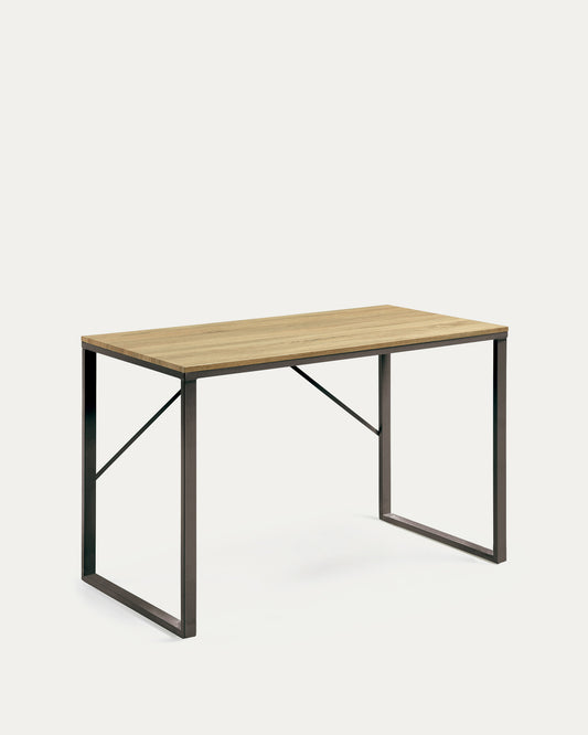 Talbot melamine desk with natural finish, and legs in a black finish, 120 x 60 cm